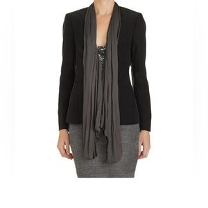 Rag & Bone Kato Black Blazer with Gray Scarf